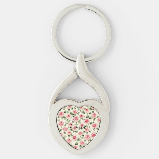 Porte-clés Joli rose Roses Floral (Devant)