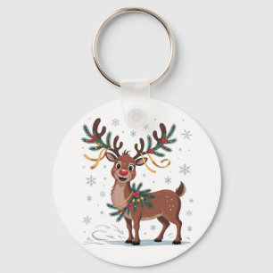 Porte-clés Joli Rudolph avec accents dorés
