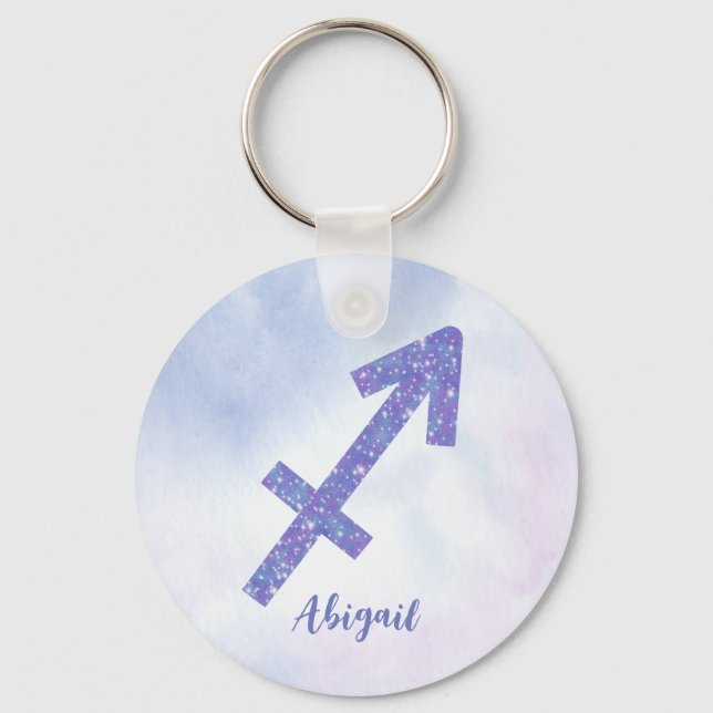 Porte-clés Joli Sagittarius Astrologie Signale Personnalisé V (Recto)