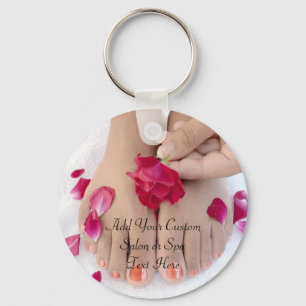 Porte-clés Joli salon de pédicure rose Fuchsia