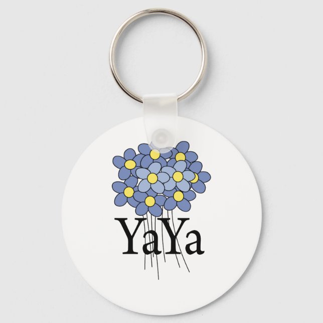Porte-clés Joli T-shirt Flower YaYa bleu (Recto)