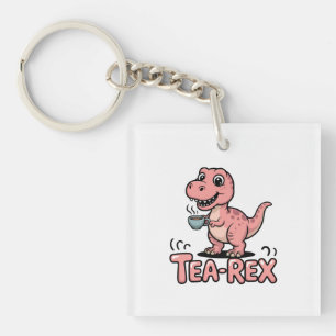 Porte-clés Joli Thé-Rex Dinosaure Rose – Le Thé Arrive !