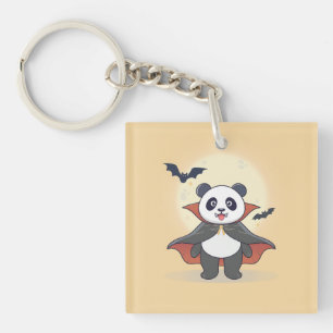 Porte-clés Joli Vampire Panda en cape avec Chauves-souris