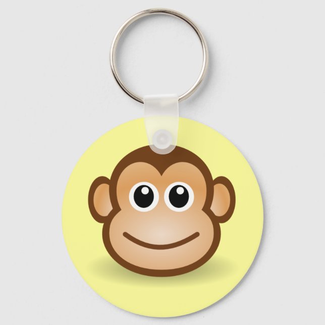 Porte-clés Joli visage de singe en caricature (Recto)