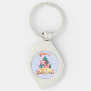 Porte-clés Jolie Axolotl Joyeux Noël Art de Fêtes