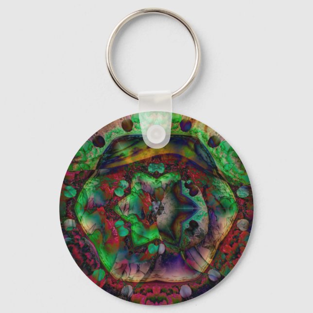 Porte-clés Jolie flambée de fleurs Abstraite (Recto)