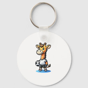 Porte-clés Jolie Giraffe Joueuse De Football.
