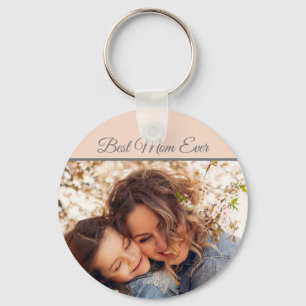 Porte-clés Jolie meilleure maman jamais photo rose