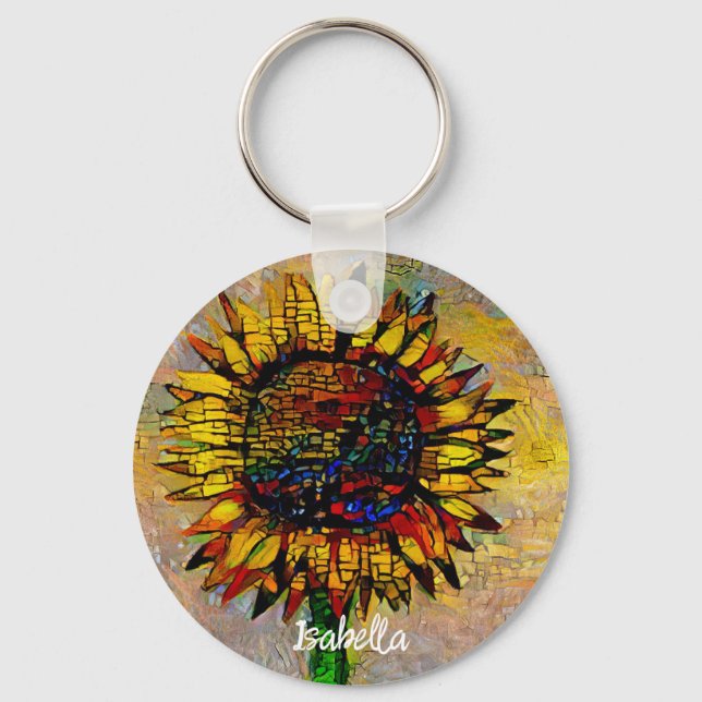 Porte-clés Jolie peinture Abstraite de tournesol (Recto)