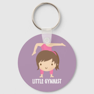 Porte-clés Jolie Petite Fille Gymnaste Pose de Gymnastique