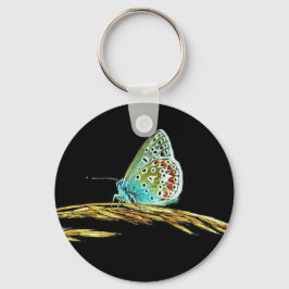 Porte-clés Jolie photo Papillon Bleu Grass