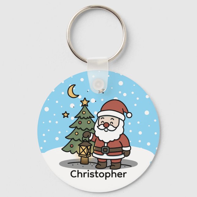 Porte-clés Jolie pomme de terre de Noël personnalisée (Recto)