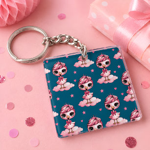 Porte-clés Jolie Princesse Flamant Rose