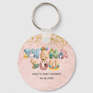 Porte-clés Jolie Remerciement Animaux Fête de Naissance Marbr