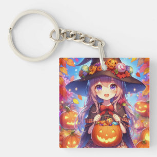 Porte-clés Jolie Sorcière d'Halloween Anime