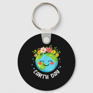 Porte-clés Jolie Terre Avec Florale Journée De La Terre Bonne