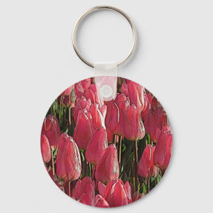 Porte-clés Jolie tulipe rose