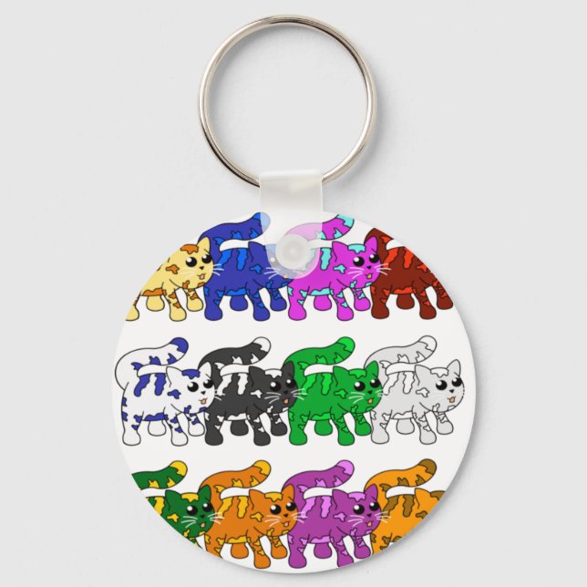 Porte-clés Jolie Xmas Kitten Chat Lignes Motif (Recto)