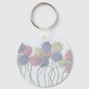 Porte-clés Jolies Fleurs colorées Pastel