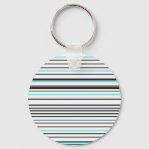 Porte-clés Jolies rayures grises aqua