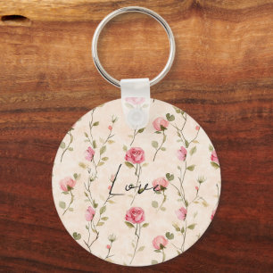 Porte-clés Jolies Roses Crème Roses Fleur d'Amour