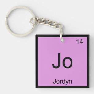 Porte-clés Jordyn  Nom Élément Chimique Tableau Périodique