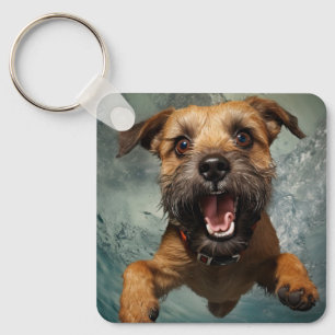 Porte-clés Jouer Chien nager Design sous-marin