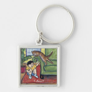 Porte-clés Jouer Jeux Kitty Porte - clé d'art personnalisé