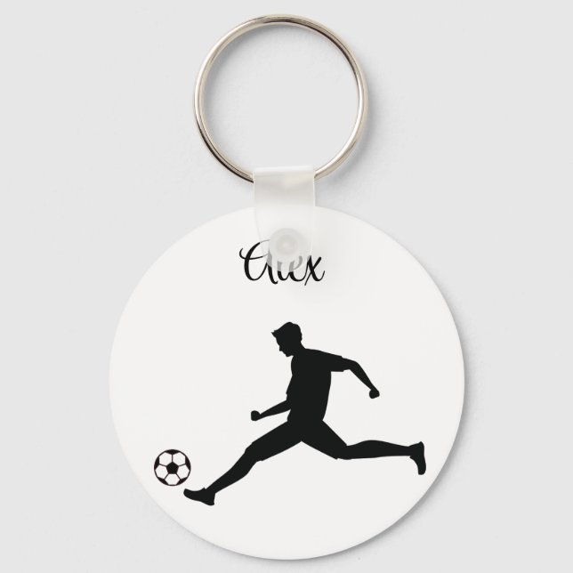 Porte-clés Jouer noir graphique de football (Recto)