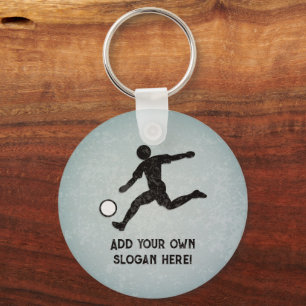 Porte-clés Jouer Soccer, Footballer Kicks, ajouter son propre