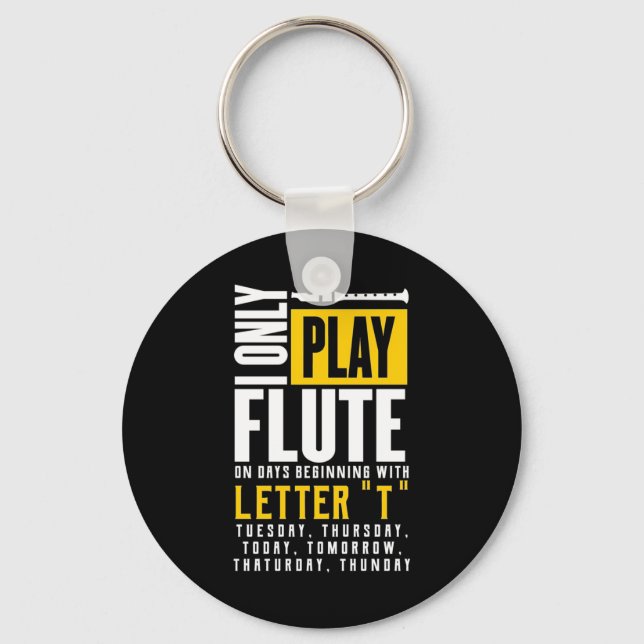 Porte-clés Jouer uniquement de la flute (Recto)