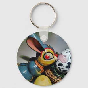 Porte-clés Jouet lapin et oeuf de vache