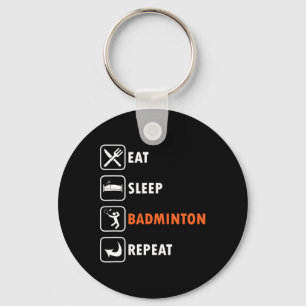 Porte-clés Joueur Badminton Racket Shutte Athlète Mange Sleep