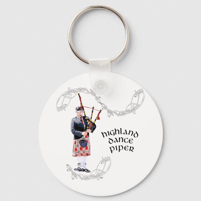 Porte-clés Joueur Bagpipe en rouge (Recto)