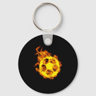 Porte-clés Joueur de balle de football de feu