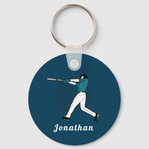 Porte-clés Joueur de baseball moderne entraîneur personnalisé