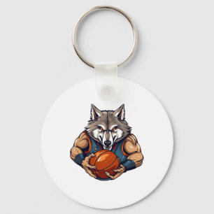 Porte-clés Joueur de basket-ball loup
