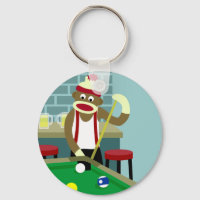 Joueur de billard Sock Monkey Pool