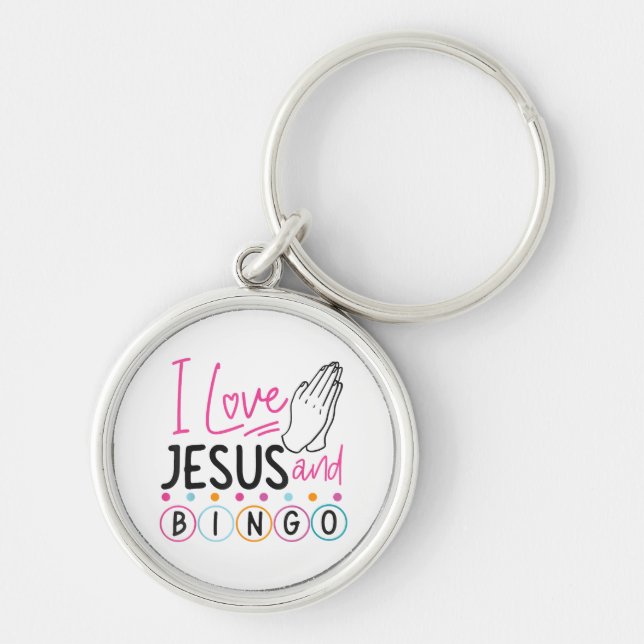 Porte-clés Joueur de Bingo Jésus Foi Chrétien J'aime Jésus Un (Devant)