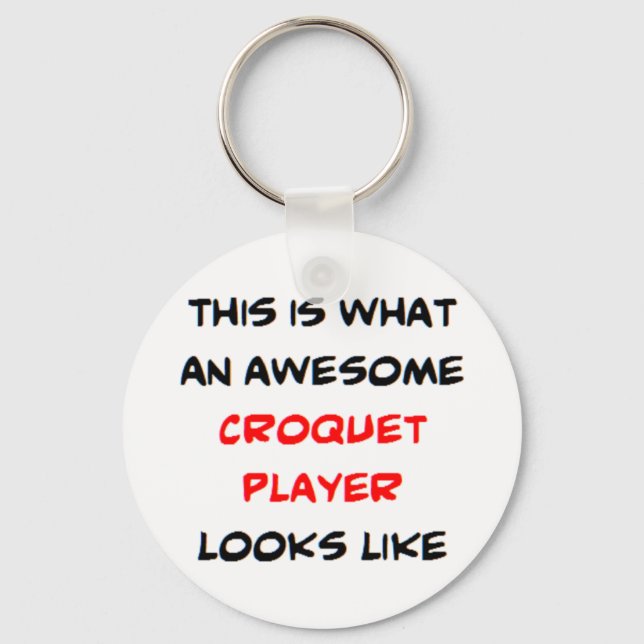 Porte-clés joueur de croquet, génial (Recto)