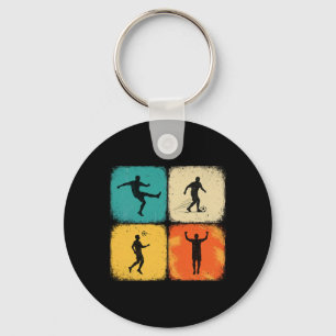 Porte-clés Joueur de foot rétro multi-panneaux Carrelage colo