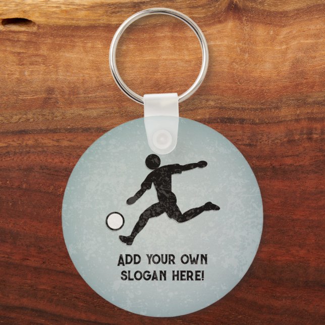 Porte-clés Joueur de football - Footballer Kicks, ajouter son (Recto)