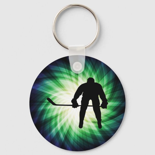 Porte-clés Joueur de hockey cool (Recto)