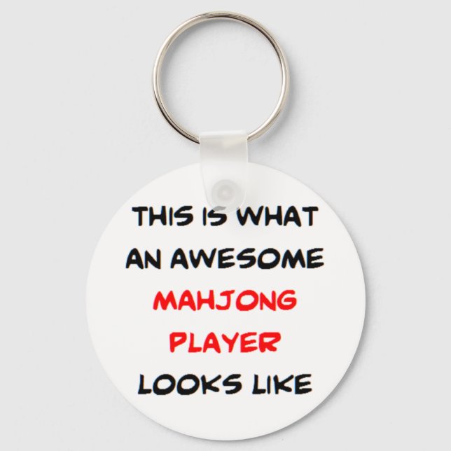 Porte-clés joueur de mahjong, génial (Recto)