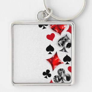 Porte-clés Joueur de poker Joueur de cartes de jouer costumes