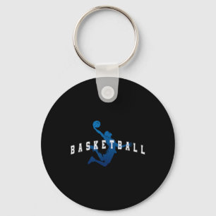 Porte-clés Joueur de sketll Équipe Texte Varsity Bleu