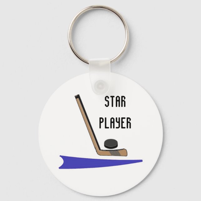 Porte-clés Joueur étoilé de hockey (Recto)