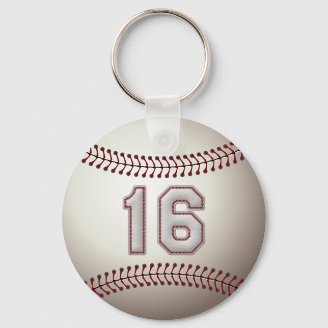 Porte-clés Joueur numéro 16 - Stitches Cool de baseball (Recto)