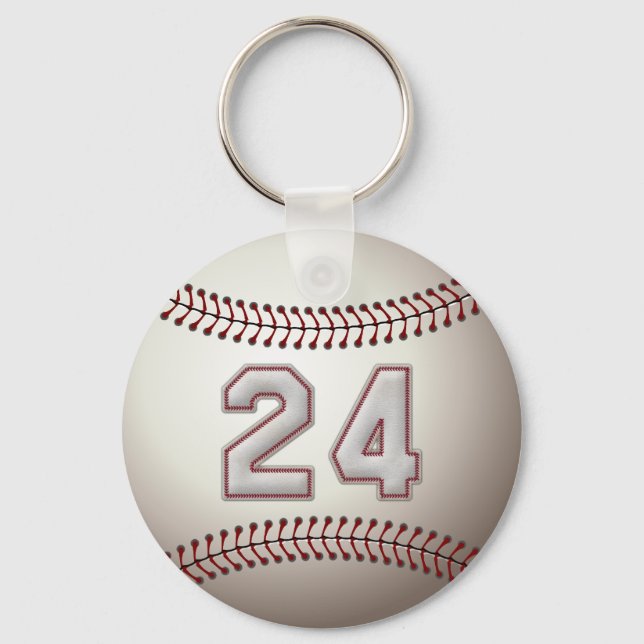 Porte-clés Joueur numéro 24 - Cool de baseball (Recto)