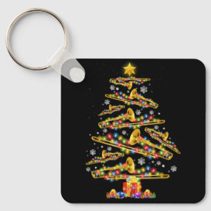 Porte-clés Joueur Trombone Noël Arbre Jazz Musique Lov